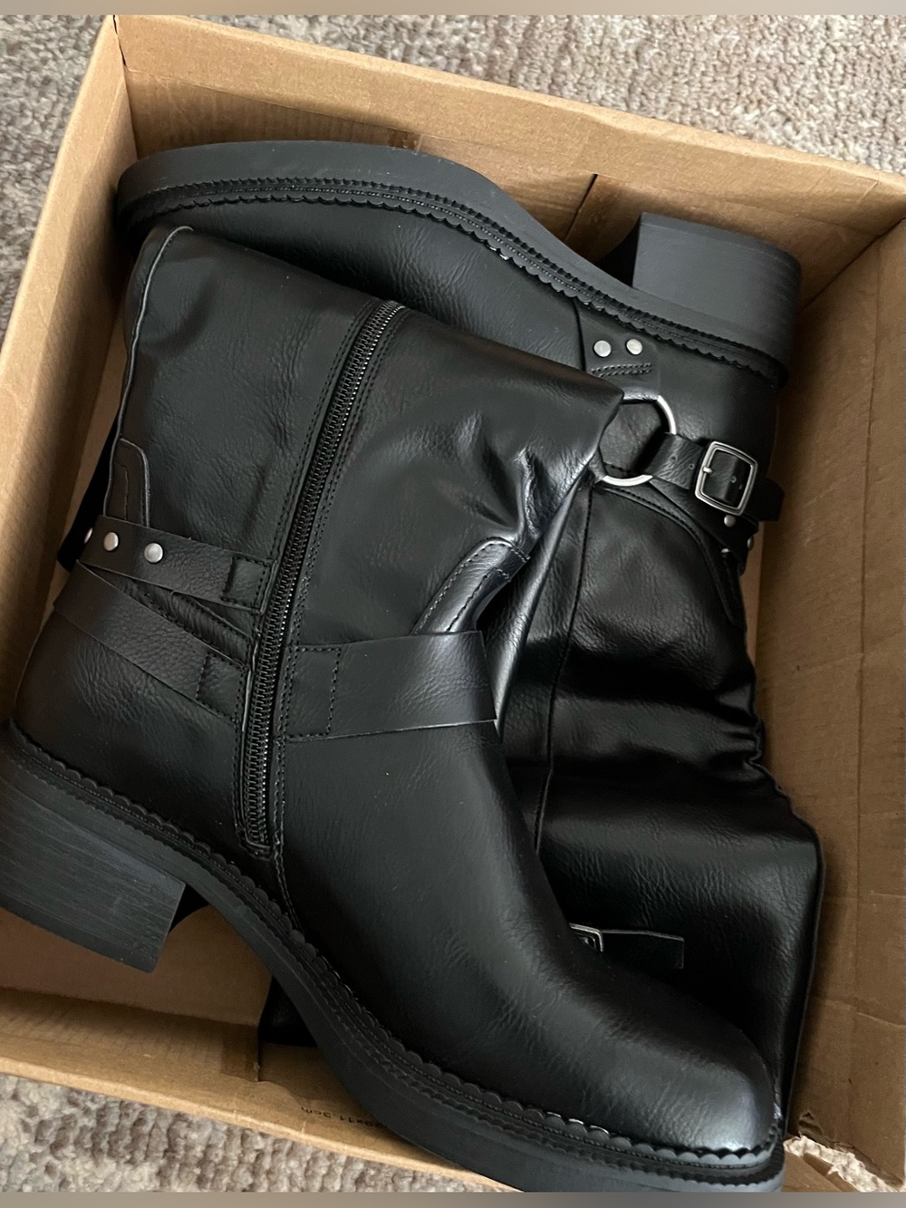 FRYE AND CO. Black Women's Combat Moto Boots